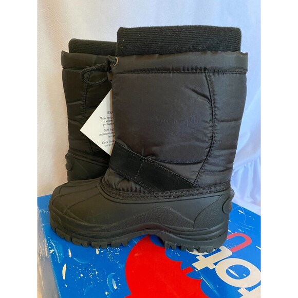 Totes Kids Youth Black Waterproof Shell Rain Snow Boots, Size 1M - Picture 5 of 7
